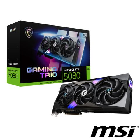 MSI 微星 GeForce RTX 5080 16G GAMING TRIO OC 顯示卡 組合
