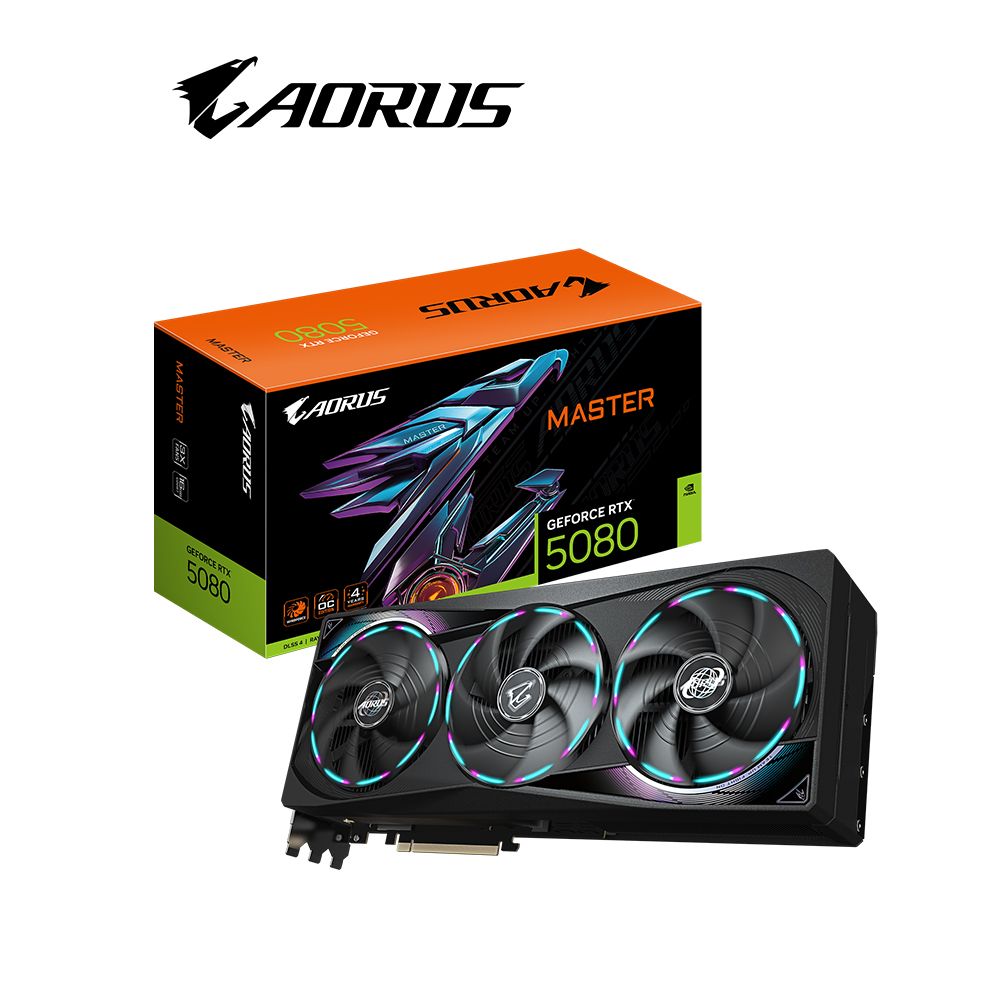 GIGABYTE 技嘉 AORUS RTX 5080 MASTER 16G 顯示卡 (組合包)