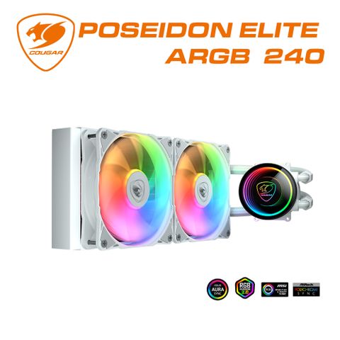 COUGAR 美洲獅 POSEIDON ELITE ARGB 240 白色 一體式水冷散熱器