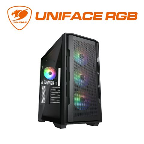 【COUGAR 美洲獅】UNIFACE RGB 中型機殼 黑色