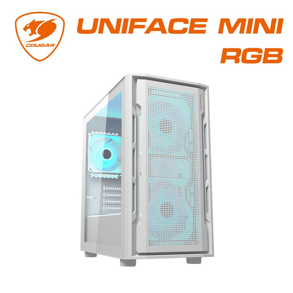 COUGAR 美洲獅 UNIFACE MINI RGB 白色 電腦機殼 迷你機箱 內建ARGB風扇*3