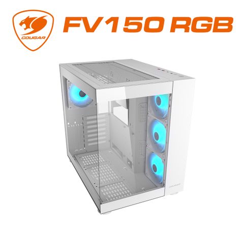 【COUGAR 美洲獅】FV150 RGB 雙艙電競機箱 白色