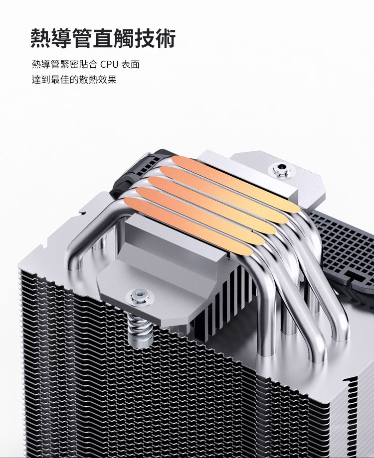 熱導管直觸技術熱導管緊密合 CPU 表面達到最佳的散熱效果
