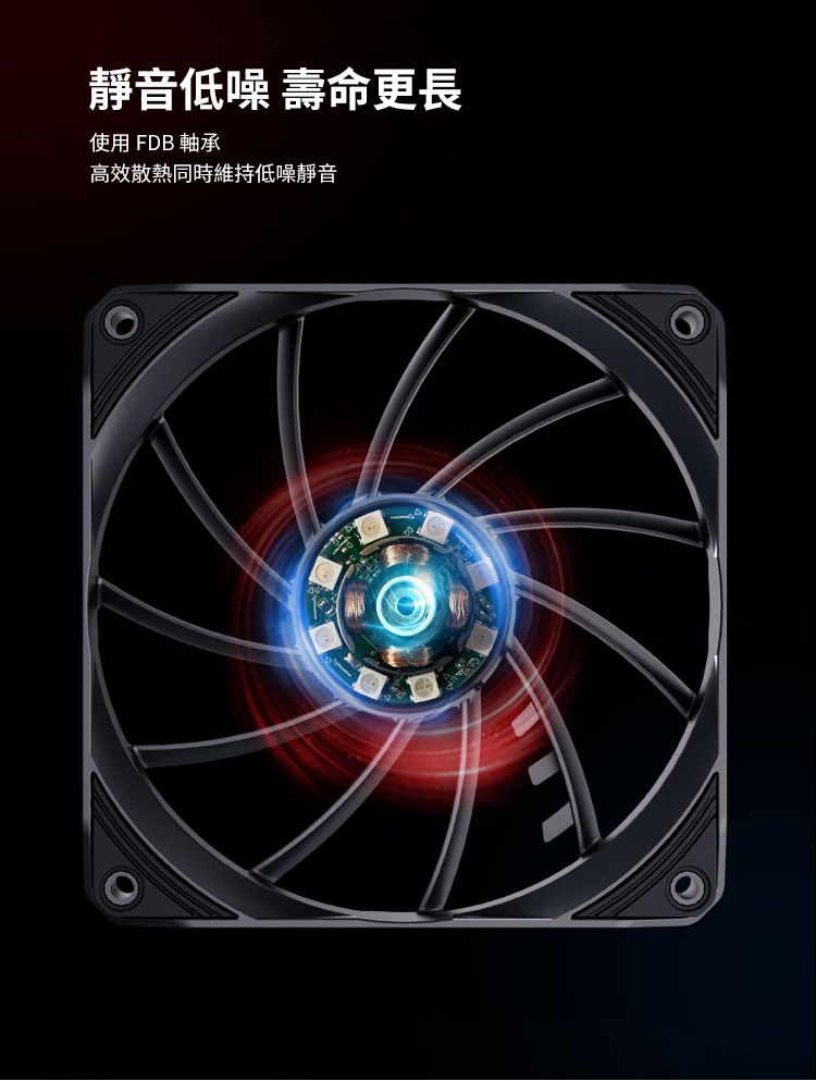 靜音低噪 壽命更長使用FDB軸承高效散熱同時維持低噪靜音