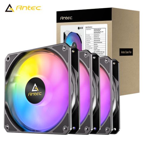 Antec 安鈦克 P12 ARGB(B)_3PK 正葉風扇(黑)/三入包