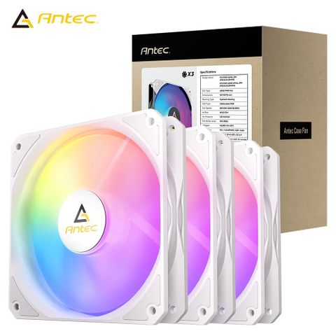 Antec 安鈦克 P12 ARGB(W)_3PK 正葉風扇(白)/三入包