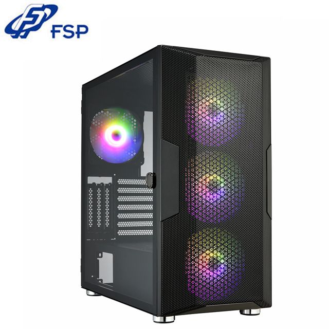 FSP 全漢   CUT592 USB3.0 x2 / TYPE-C / 14cm ARGB 風扇 x4 直立顯卡 顯卡支架 E-ATX  白色 電腦機殼