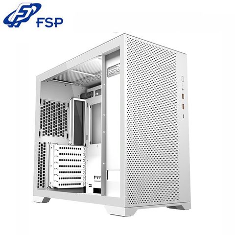 FSP 全漢 CMT580(W) / USB3.0 x2 / Type-C / E-ATX / 鐵網進風 / 白色 / 電腦機殼