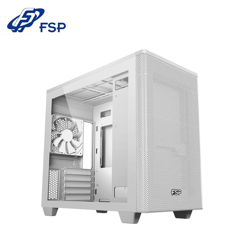 FSP 全漢   CST360(W) M-ATX 雙風扇 玻璃側板 白色 電腦機殼