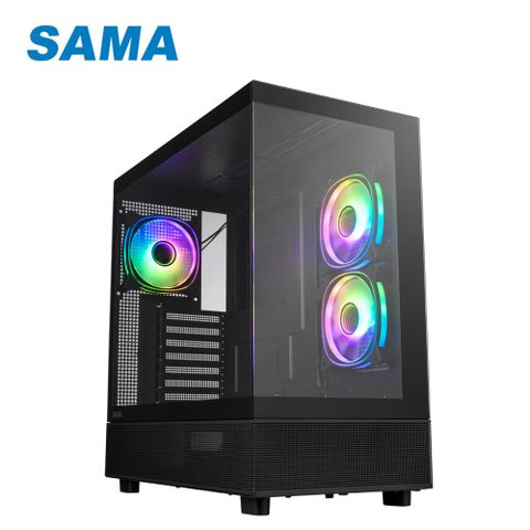 SAMA 先馬 SAK736(B) 幻境界(黑)  ATX 海景房 電腦機殼 (支援Type-C)