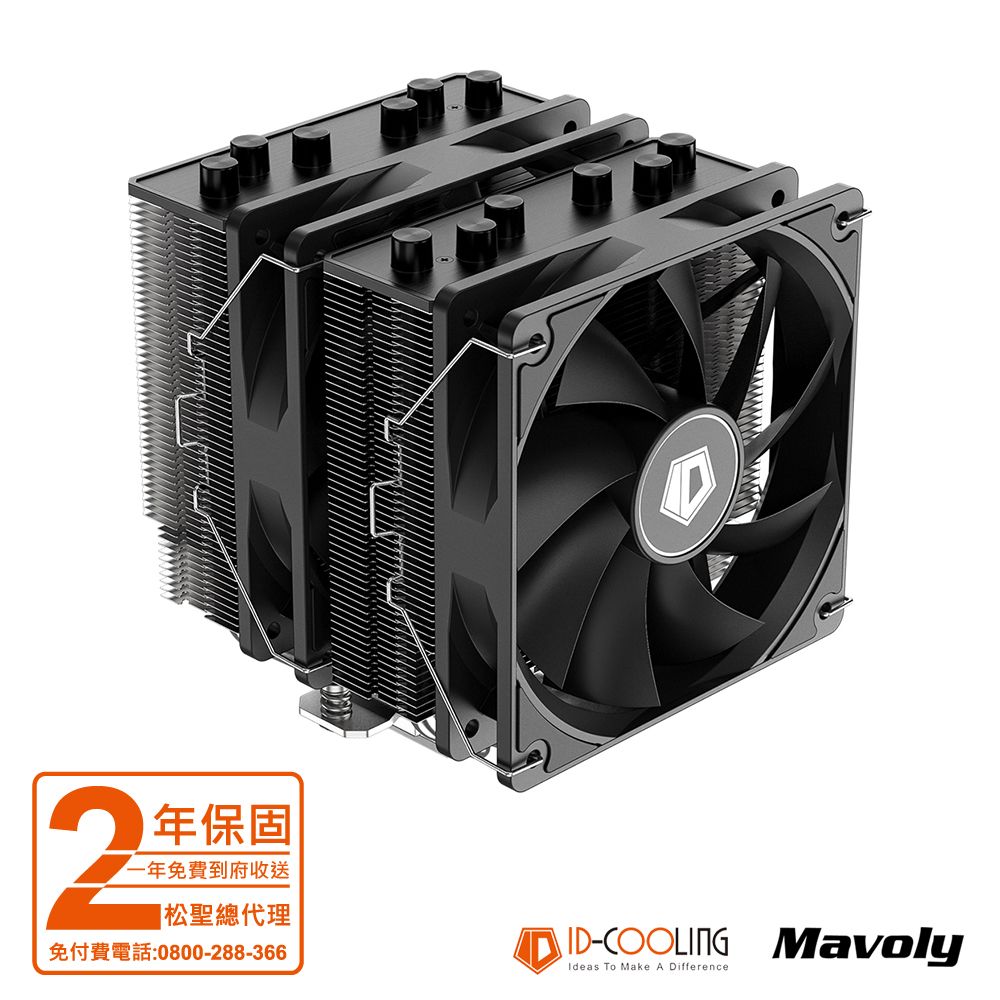 ID-COOLING 【ID COOLING】 SE-206XT 六導管 雙塔/雙扇 散熱器 12*12 FAN