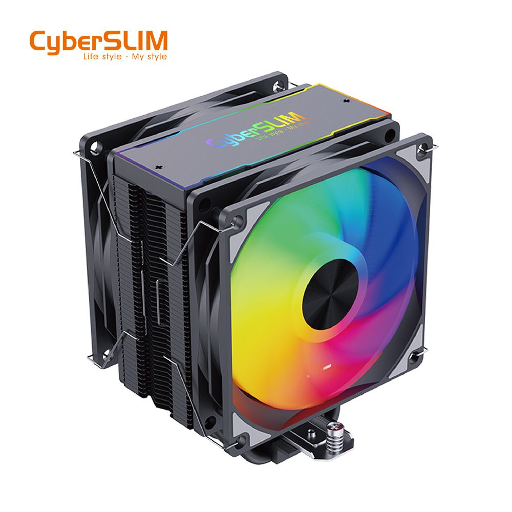 CyberSLIM 賽鉑CS6 TURBO ARGB 6導管雙風扇 CPU 散熱器