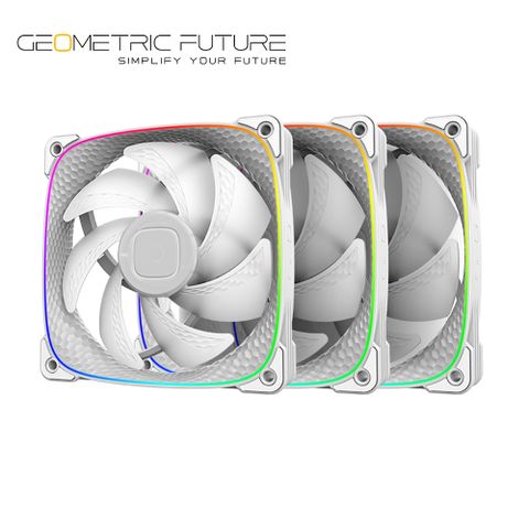 Geometric Future 幾何未來 Squama 龍鱗 2503W 12cm ARGB風扇 白色 3合1組