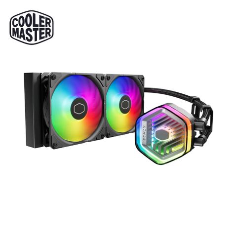 酷碼Cooler Master MasterLiquid 240 Atmos ARGB 水冷/厚:5.2/雙腔冷頭/水管固定夾/5年