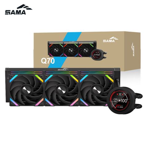 SAMA 先馬 Q70 360 BK CPU 水冷排 散熱器