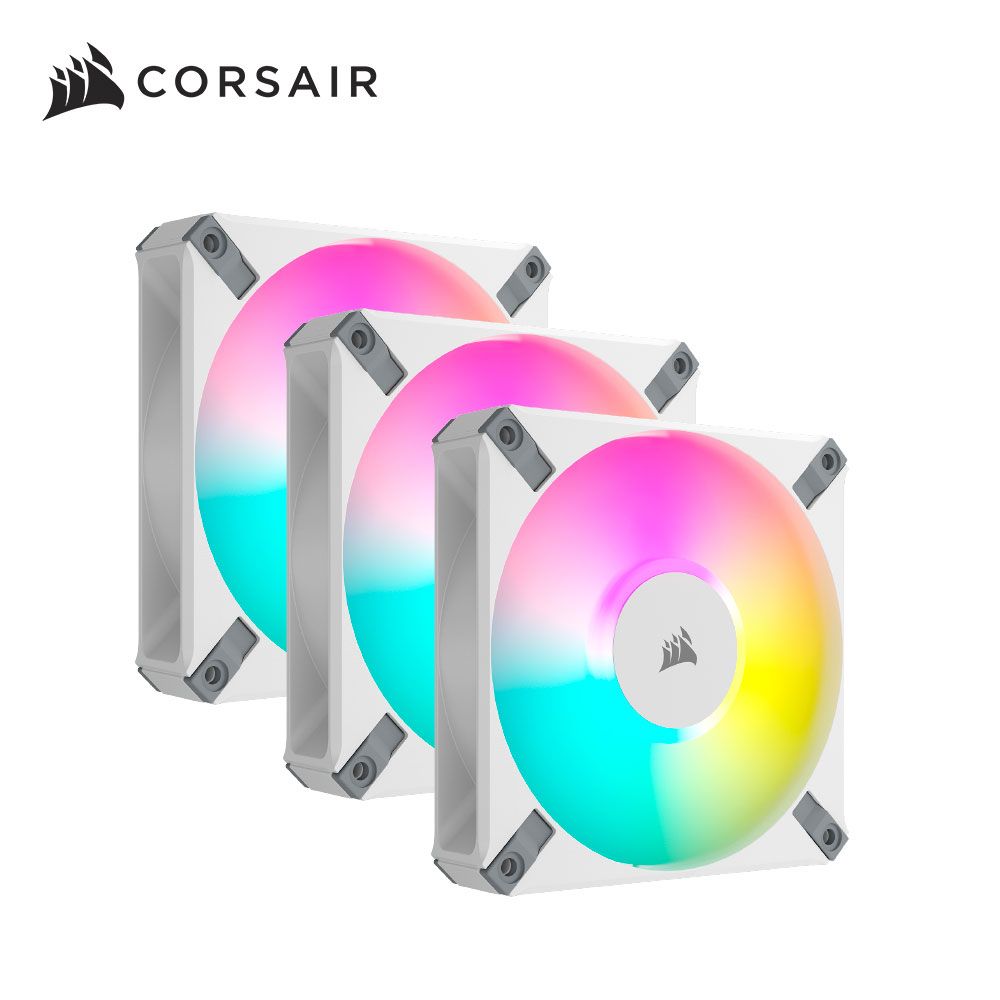 CORSAIR 海盜船   AF120 RGB ELITE 白色機殼風扇*3+Lighting控制器