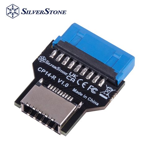 銀欣 CP14-R 直出式USB 3.0 內接式 19-pin 接頭轉USB 3.1 / 3.2 Type-C (20-pin) Key A轉接器
