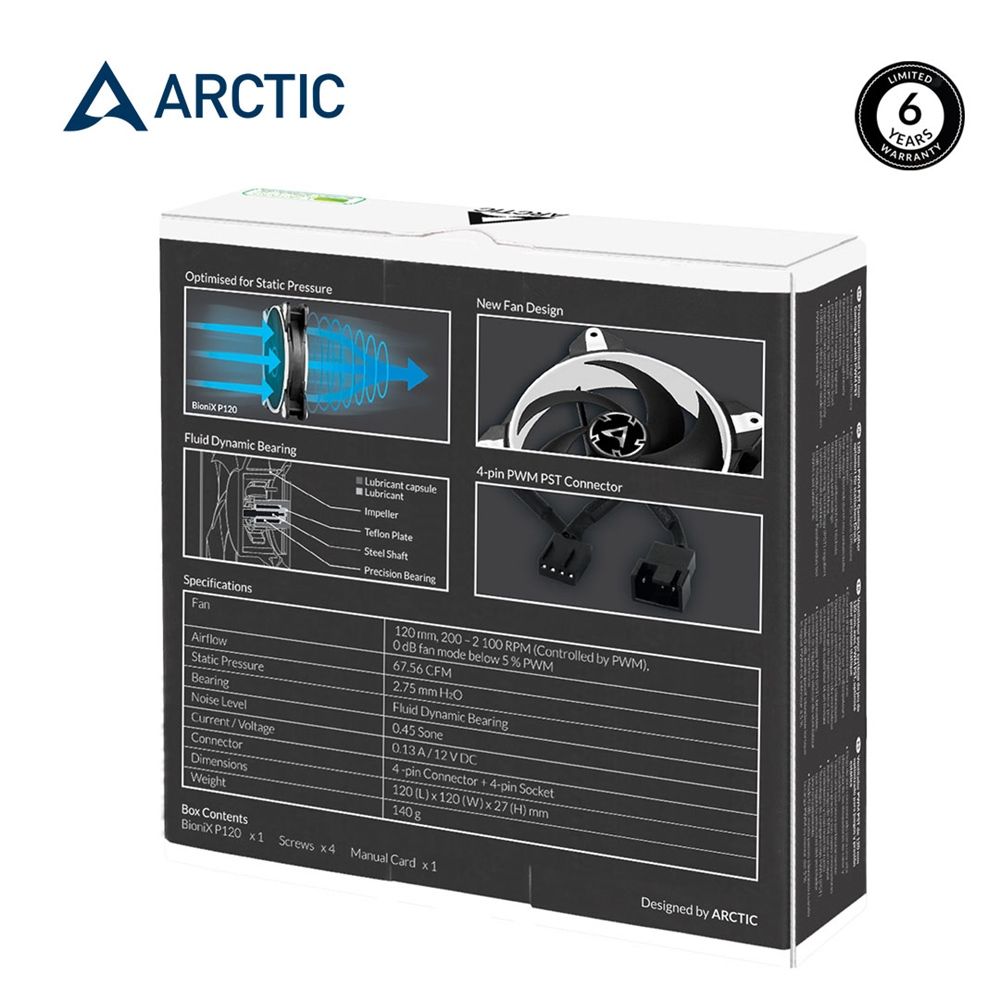 ARCTIC BioniX P120 12公分電競風扇 白色