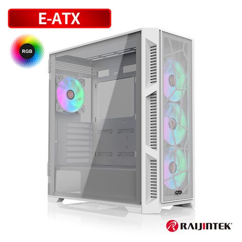 RAIJINTEK PONOS ULTRA MS4 (前面網孔版)鋼玻側透 中塔式機箱 白