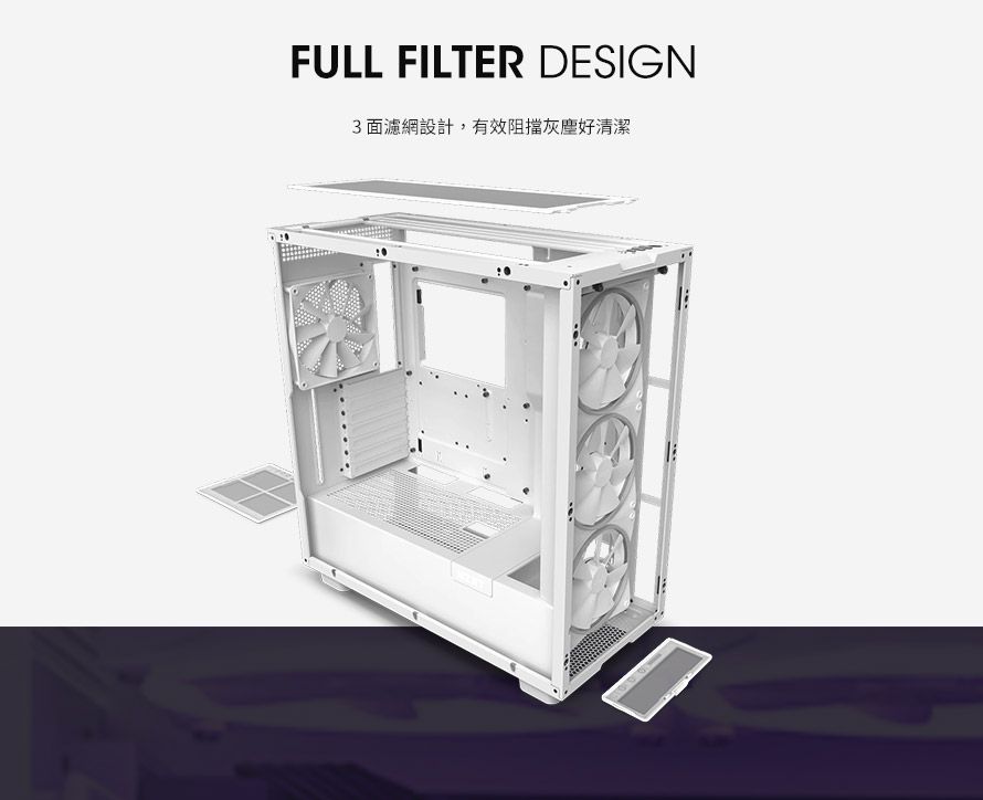 FULL FILTER DESIGN3面濾網設計,有效阻擋灰塵好清潔