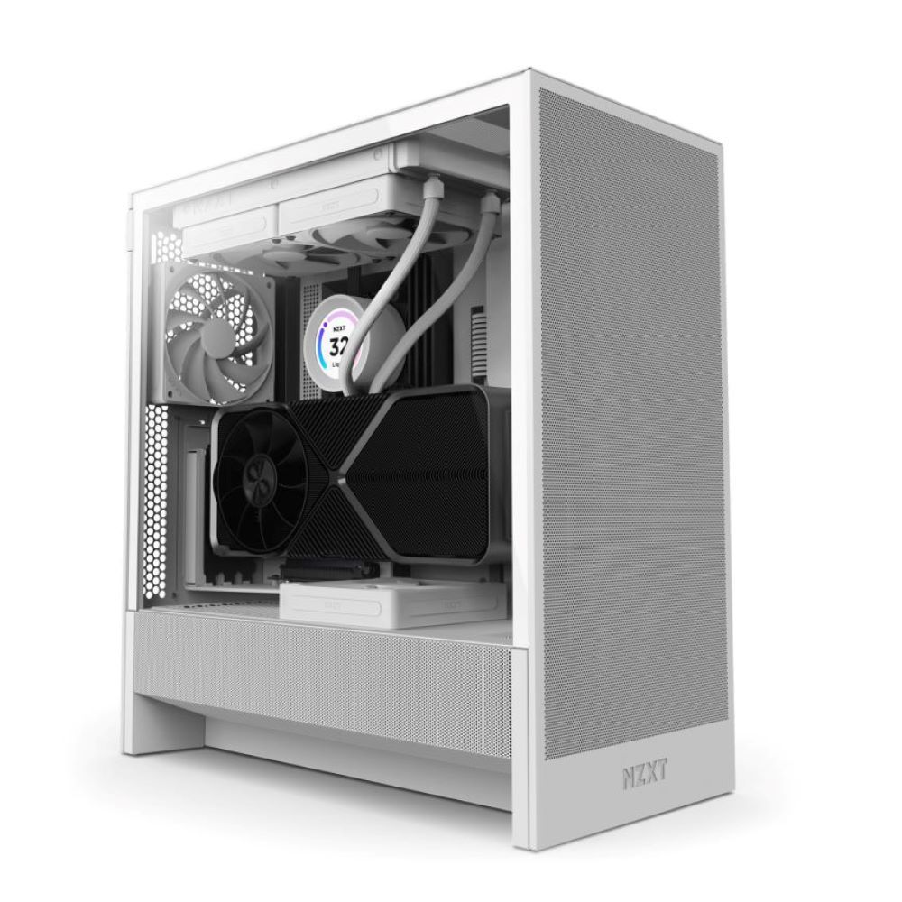 NZXT 恩傑 【NZXT美商恩傑】ALL NEW H5 FLOW 純白/純黑(2024新/王者散熱/隱藏式電源/雙水冷/內建新渦輪靜音扇)