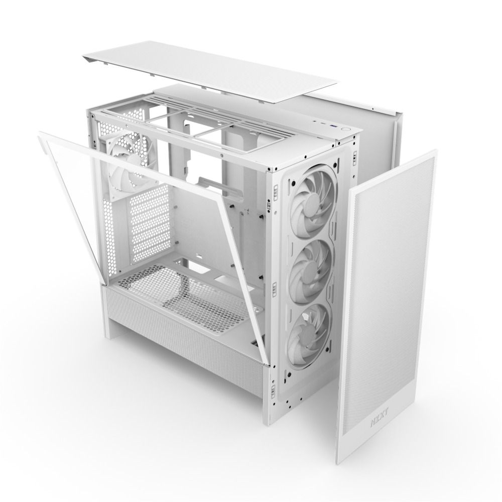 NZXT 恩傑 【NZXT美商恩傑】ALL NEW H5 FLOW RGB 純白/純黑(2024新/隱藏式電源/無腳墊/內建360一體扇與靜音扇)