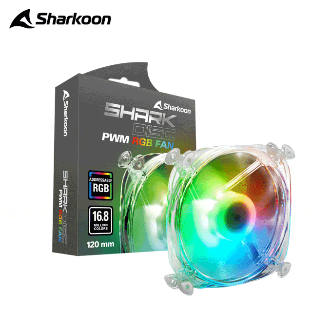 旋剛 SHARK Disc PWM RGB FAN 液態軸承 12cm ARGB 飛碟扇