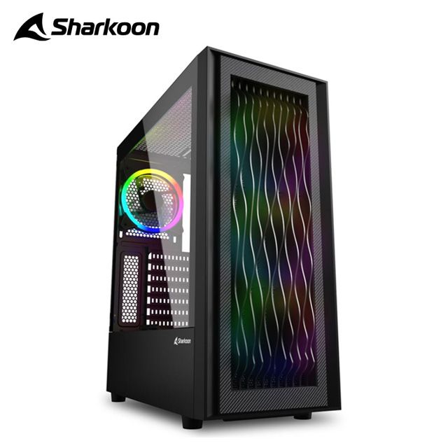 Sharkoon 旋剛   RGB WAVE 玻璃側板 TYPE-C 12cm ARGB 風扇 x4  ATX 電腦機殼