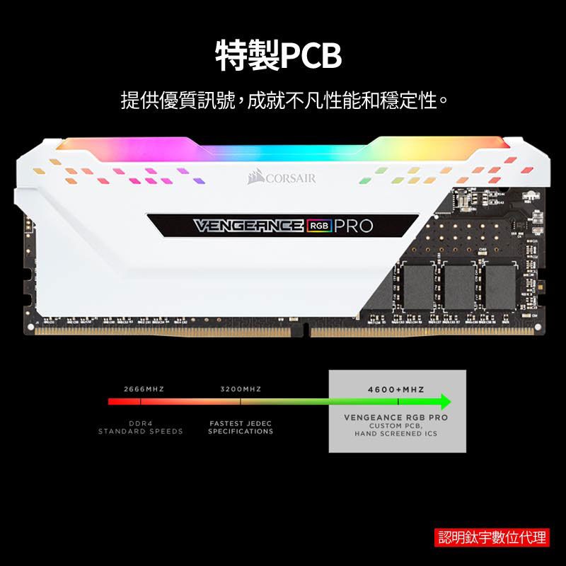 CORSAIR海盜船】VENGEANCE® RGB PRO 16GB (2 x 8GB) DDR4 DRAM 3600MHz