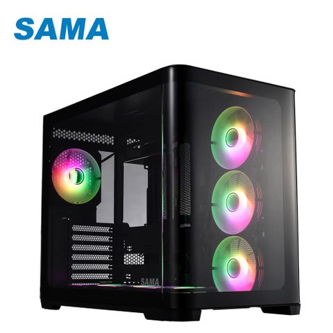 SAMA 先馬 SAK2851(B) 曲境界(黑) ATX 背插式 電腦機殼