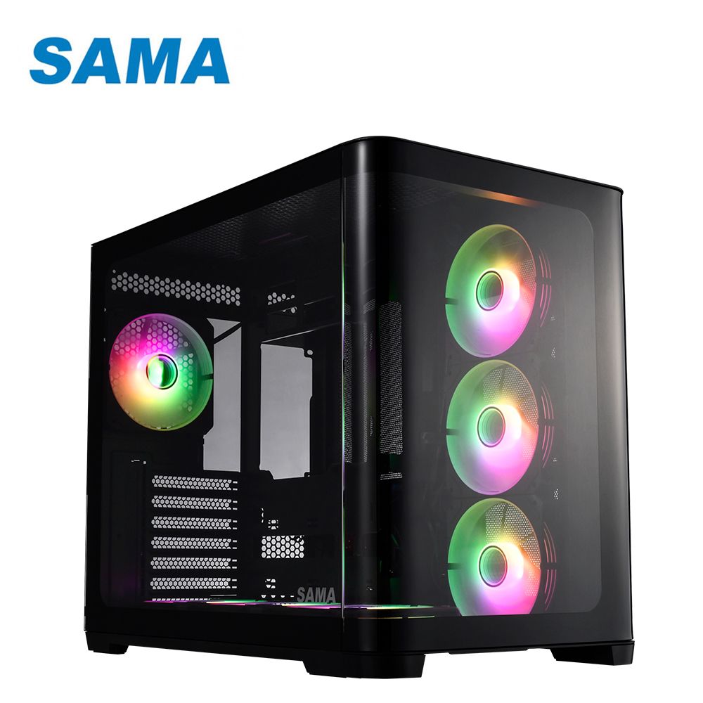 SAMA 先馬 SAK2851(B) 曲境界(黑) ATX 背插式 電腦機殼