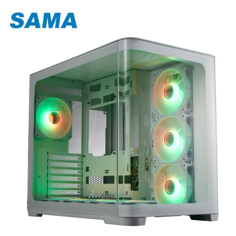 SAMA 先馬 SAK2851(W) 曲境界(白) ATX 背插式 電腦機殼