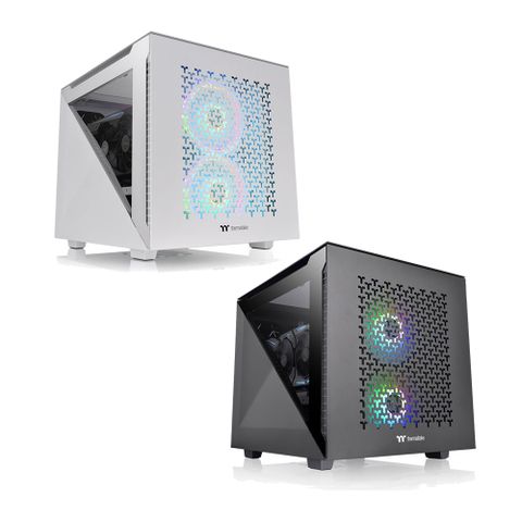 Thermaltake曜越 艾坦 Divider 200 TG Air 橫躺式小型強化玻璃機殼 黑色/雪白版_CA-1V1-00SXWN-01