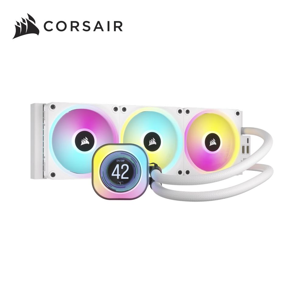 CORSAIR 海盜船   iCUE LINK H150i RGB LCD AIO水冷散熱器-白