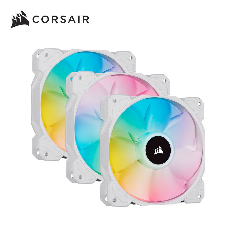 CORSAIR 海盜船   SP120 RGB ELITE 白色機殼風扇-*3+Lighting控制器