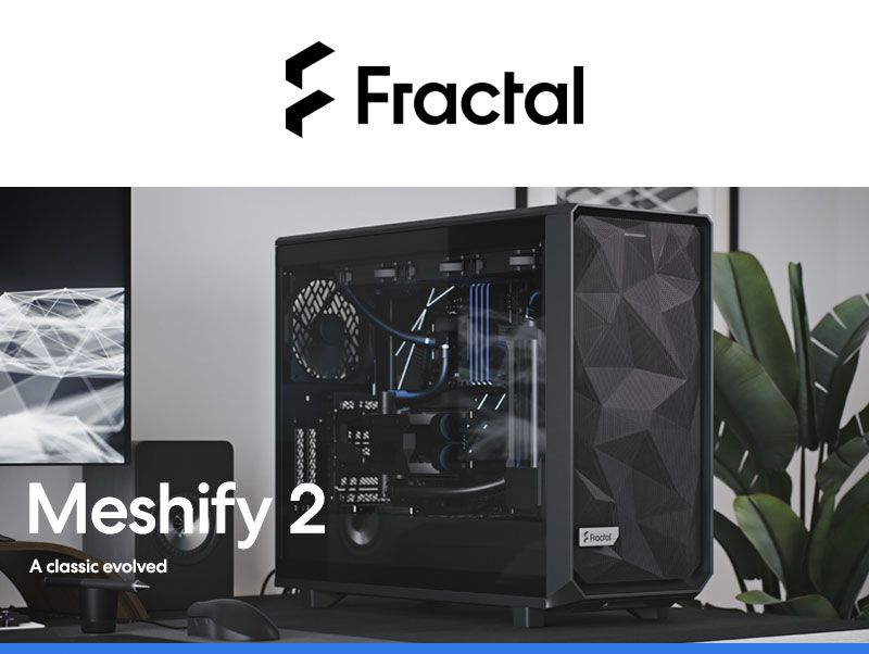 Fractal Design】Meshify 2 White TGC 鋼化玻璃透側電腦機殼-極光白