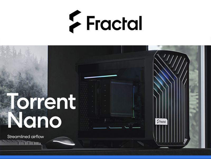 Fractal Design】Torrent Nano RGB Black TG Light Tint電腦機殼-黑RGB