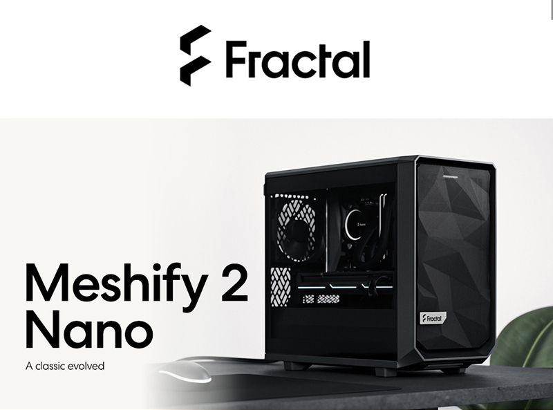 Fractal Design】Meshify 2 Nano White TG clear tint 側透電腦機殼