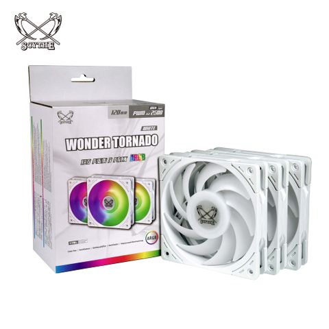 SCYTHE WONDER TORNADO 120 PWM 3 Pack ARGB WHITE