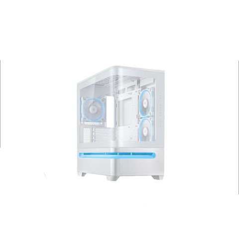 ASUS Prime AP202 ARGB White Edition 曲面全景玻璃 時尚白