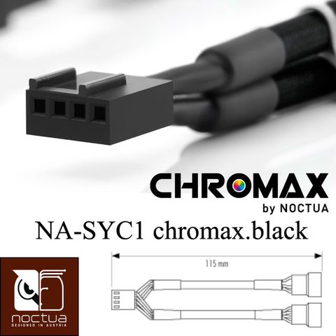 Noctua NA-SYC1 chromax.black Y型PWM風扇電源分接線(黑-3枚裝)