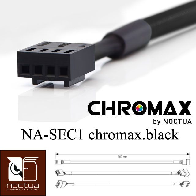 Noctua  NA-SEC1 chromax.black 30公分4Pin PWM風扇電源延長線(黑-4枚裝)