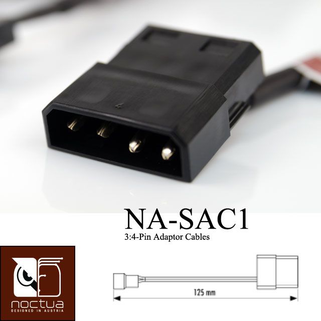 Noctua  NA-SAC1 3Pin-4Pin電源轉接線(3枚裝)