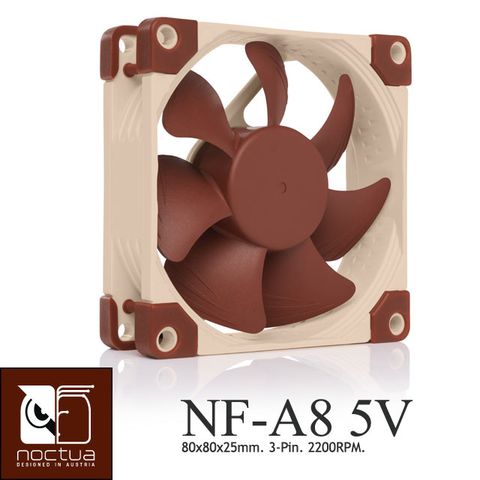Noctua NF-A8 5V SSO2 磁穩軸承 AAO 防震靜音扇-5V版本