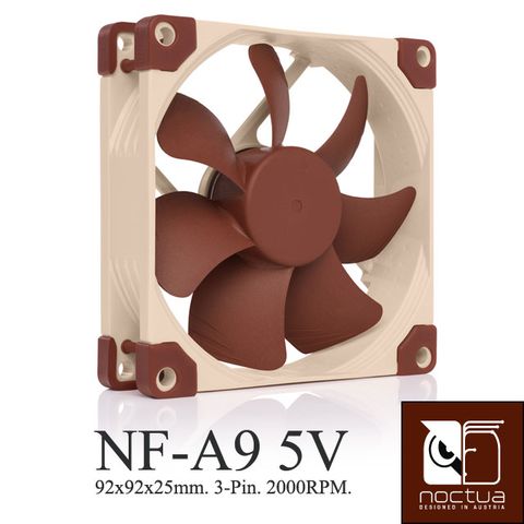 Noctua NF-A9 5V SSO2 磁穩軸承 AAO 防震靜音扇-5V版本