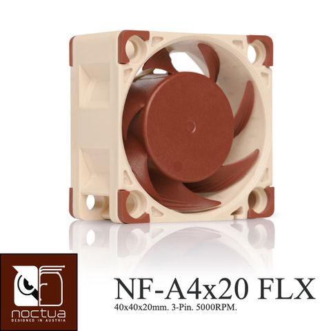 Noctua NF-A4x20 FLX 5000/4400/3700RPM SSO2 磁穩軸承 AAO 防震靜音扇