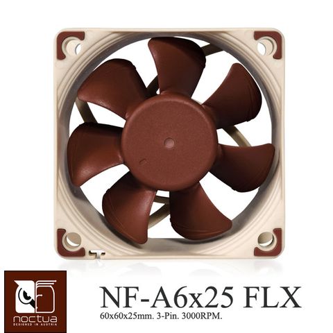 Noctua NF-A6x25 FLX 3000/2400/1600RPM SSO2 磁穩軸承AAO 防震靜音扇