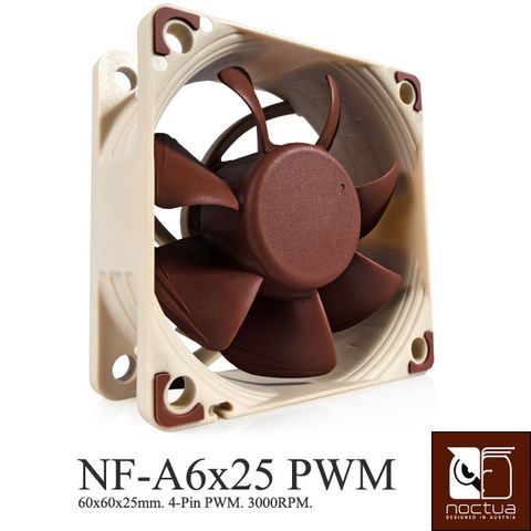 Noctua NF-A6x25 PWM SSO2 磁穩軸承AAO防震靜音扇