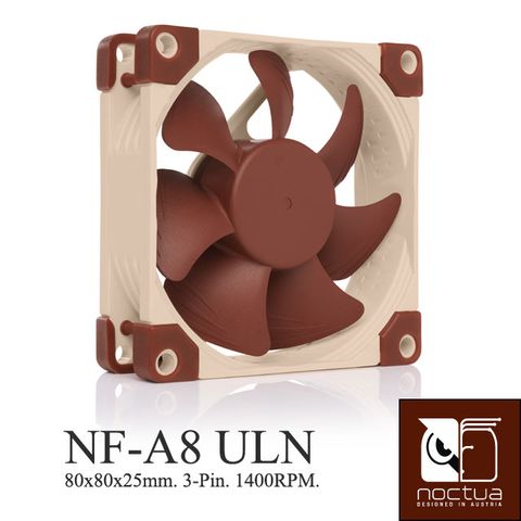 Noctua NF-A8 ULN 1400/1100 RPM SSO2 磁穩軸承 AAO 防震靜音扇