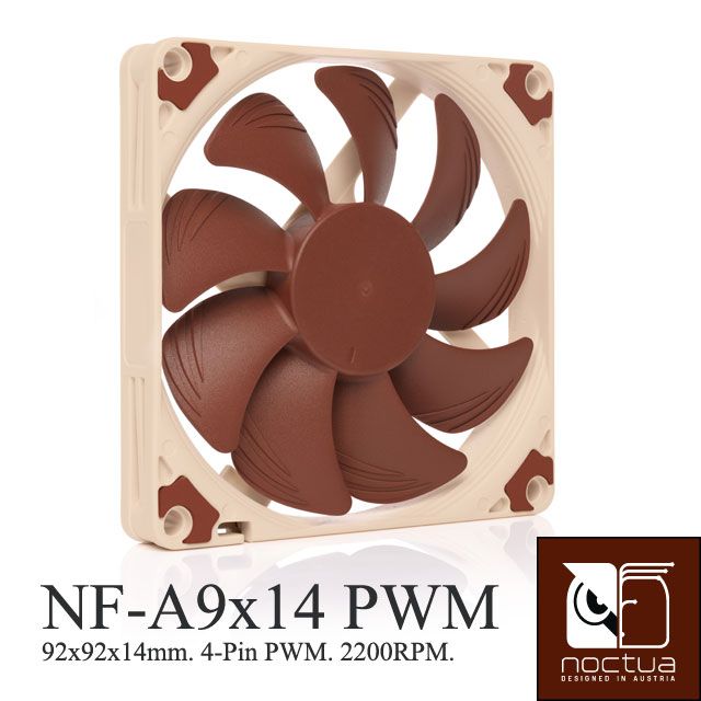 Noctua  NF-A9x14 PWM 92mm / 2200RPM SSO2 磁穩軸承超薄扇